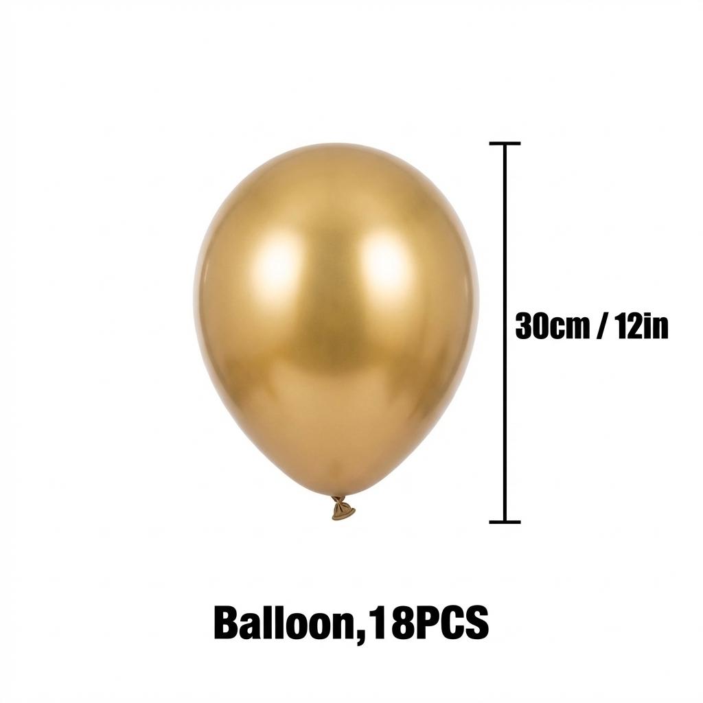 18pcs Classic Gold Sequins Mixed Latex Balloons, Adult Milestone Celebration Decoration, Commercial Banquet Background Decorations