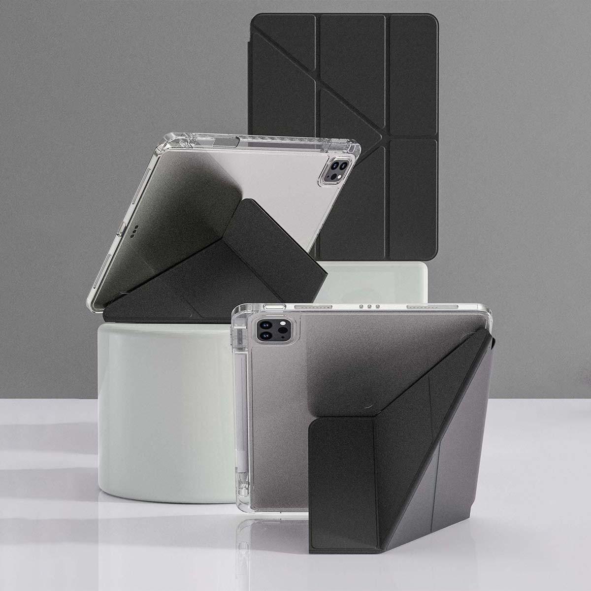 1pc Transparent Borders Acrylic Y-Fold Flat Stand Protective Case for iPad 11(A16 2025) Multi-Angle Kickstand With Pencil Slot, Scratch & Bend Resistance Acrylic Back Cover,for iPad Air 11-inch (M3) 2025Magnetic Auto Sleep/Wake, Simplistic/Casual/Classic