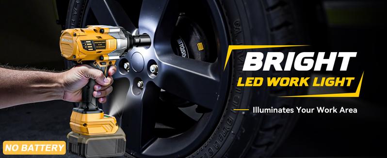 Impact Wrench 1/2 inch Compatible with Dewalt 20V Battery(NO BATTERY!!), 1000Ft-lbs(1300N.m) High Torque Brushless Impact Gun with 4 Mode Speed Cordless Driver Impact Wrench 1/2 inch Compatible with Dewalt 20V Battery(NO BATTERY!!), 1000Ft-lbs(1300N.m) High Torque Brushless Impact Gun with 4 Mode Speed Cordless Driver