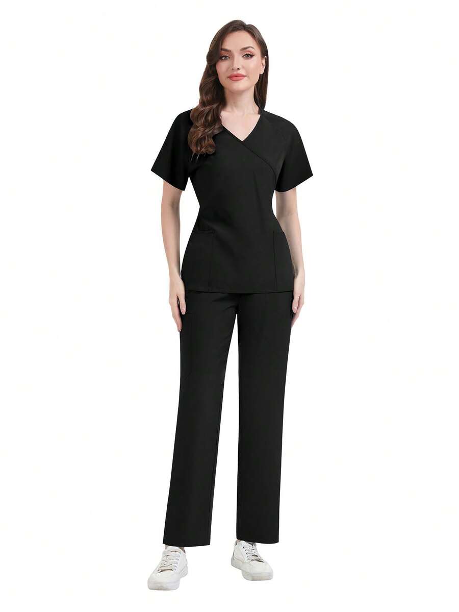 Slim-fit Unisex Summer Skincare Clothing | Short-sleeved Tops and Pants Set for Pet Hospitals, Beauty Salons, Spas, and Senior Care
