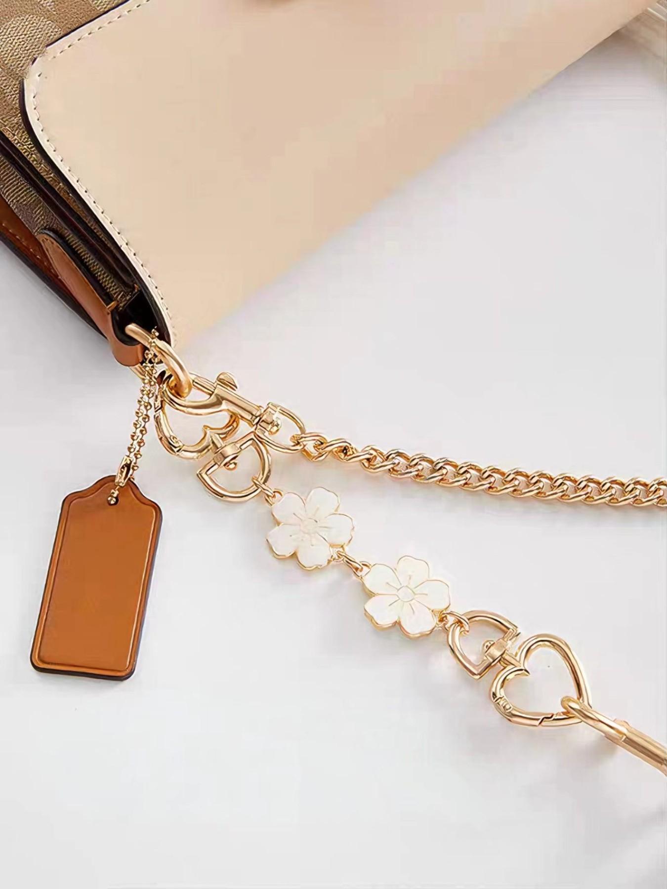 Cherry Blossom Bag Chain Extender, Metal Bag Strap for Handbag Transformation, Underarm Chain Accessory, Shoulder Strap Replacement