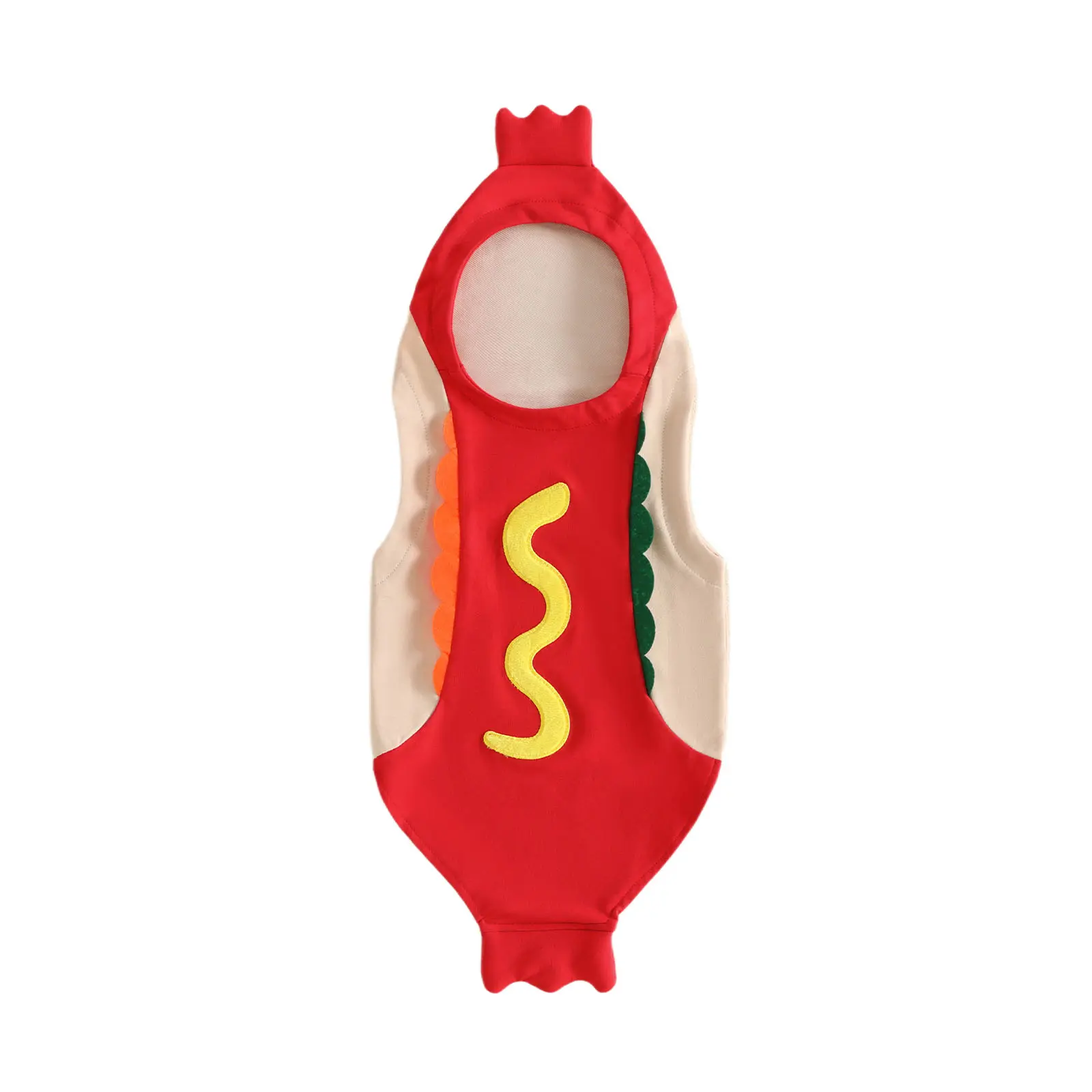 Toddler Baby Girl Boy Halloween Costumes Hot Dog Costume Cartoon Sleeveless Hooded Romper Cute for Holiday Halloween Cosplay Outfit