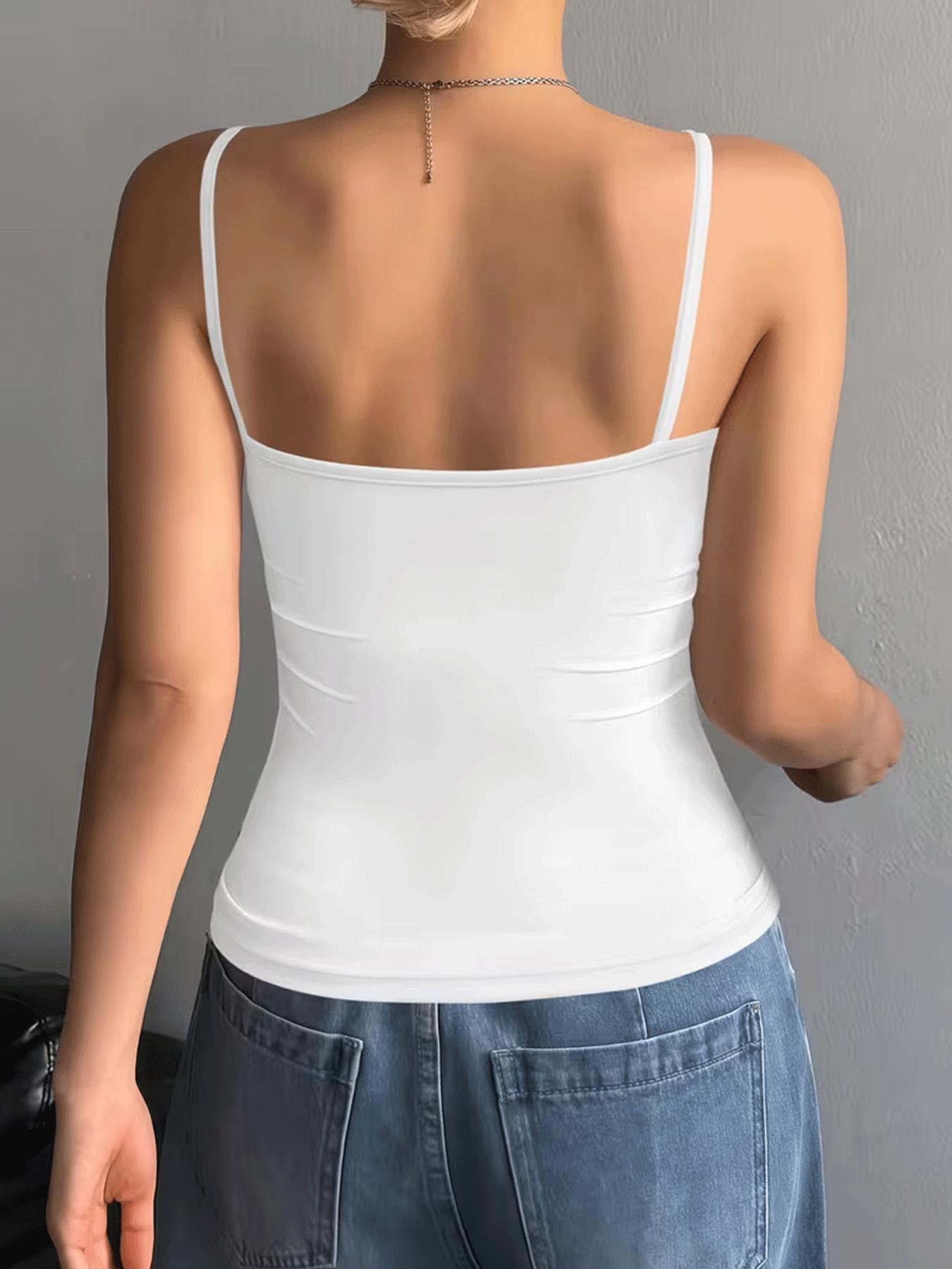 Women’s camisole – sleeveless top, no built-in bra – comfortable camisole – women’s essential slim-fit camisole – basic solid-color yoga fitness camisole