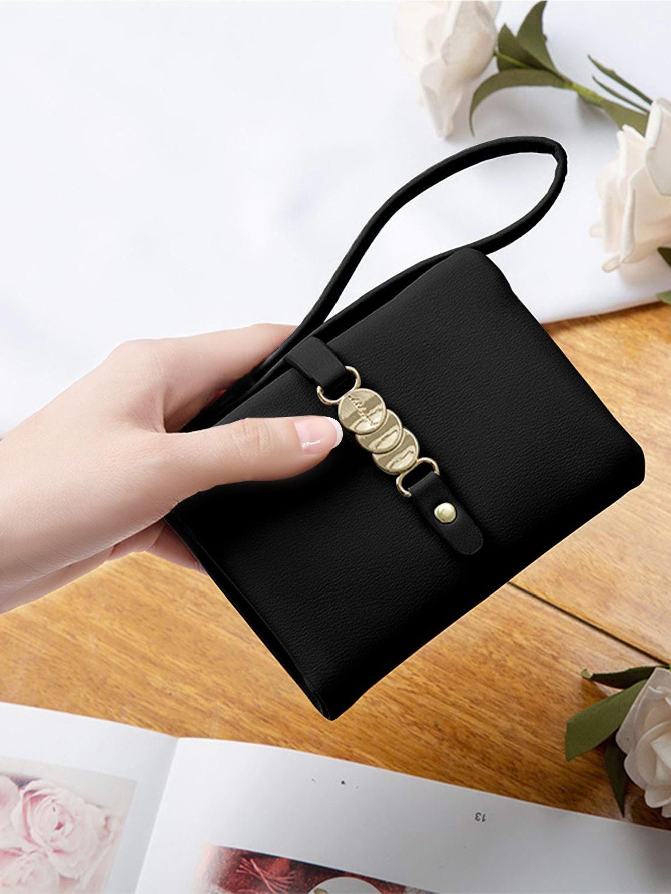 Women's Solid Color Short Wallet, Fashionable Minimalist Card Slot Card Holder, Casual Versatile Zipper Coin Purse for Daily Used