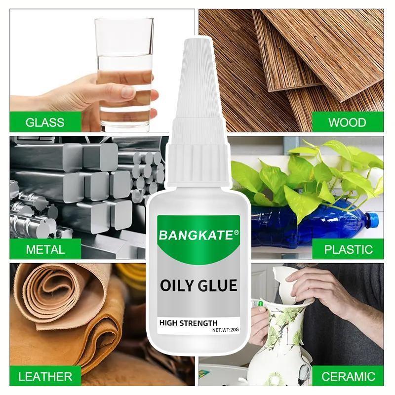 High-Strength Oily Super Glue, 20g Multi-Surface Adhesive for Wood, Metal, Ceramic, Leather, Instant Glue for Resin, Ceramic, Metal, Glass