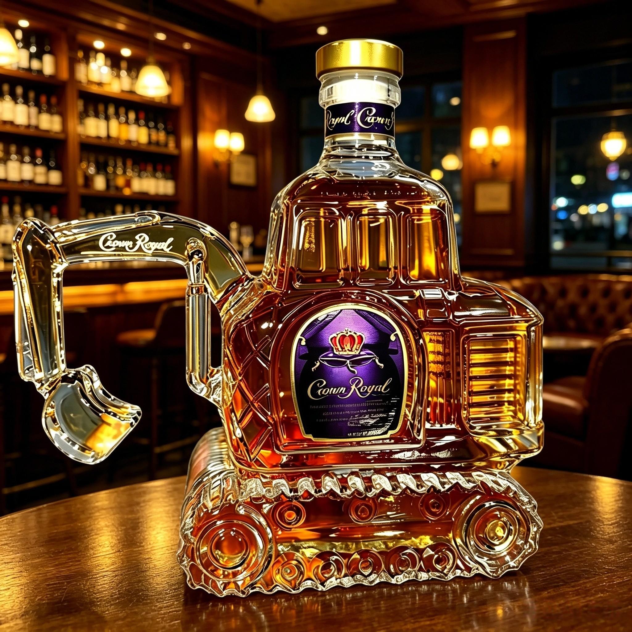 Excavator Shaped Whiskey Decanter, Unique Home Bar Decor Conversation Piece, Barware, Novelty Bar Accessories, Ideal for Parties, Holidays and Gifts, Cool Design for Enthusiasts