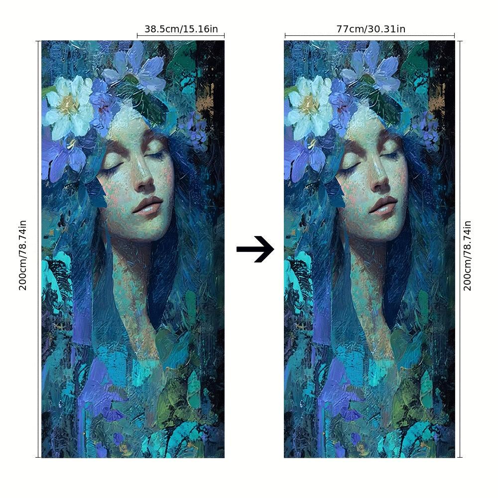 2 This wall sticker features a dreamy scene of a woman blended with ...