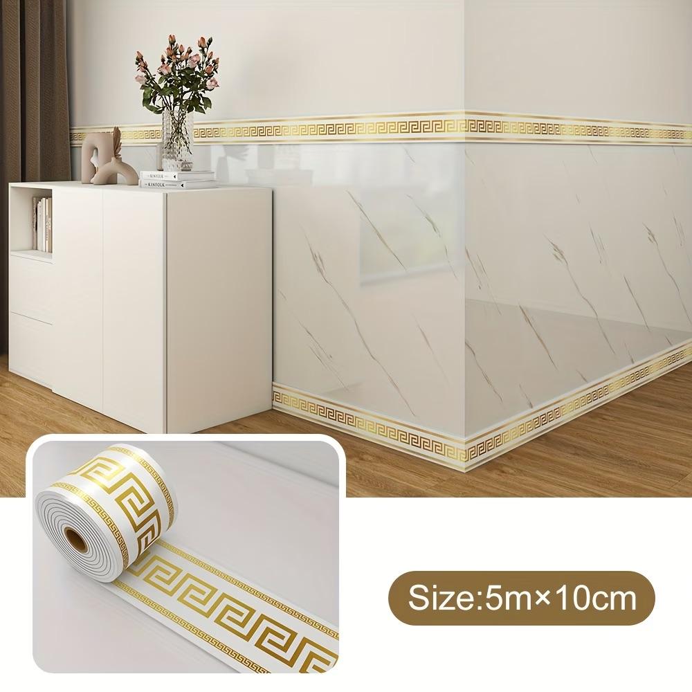 1 Roll 196.85 Inch Long × 10cm Wide, Thickened Marble Self-adhesive Wallpaper, DIY Removable, Suitable for TV Background Wall, Door Fracture Frames, Decorative Stickers, Living Room Corners, Ceiling Corners, Kitchen Corners