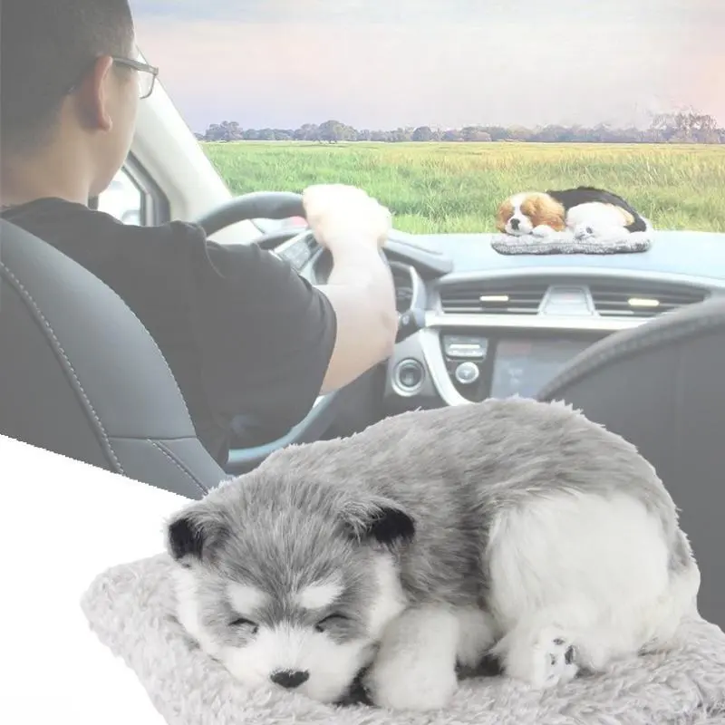 Resin Cartoon Dog Auto Decor, Cute Animal Figurine for Car Dashboard & Center Console, Non-Slip Interior Accessory Ornament, Playful