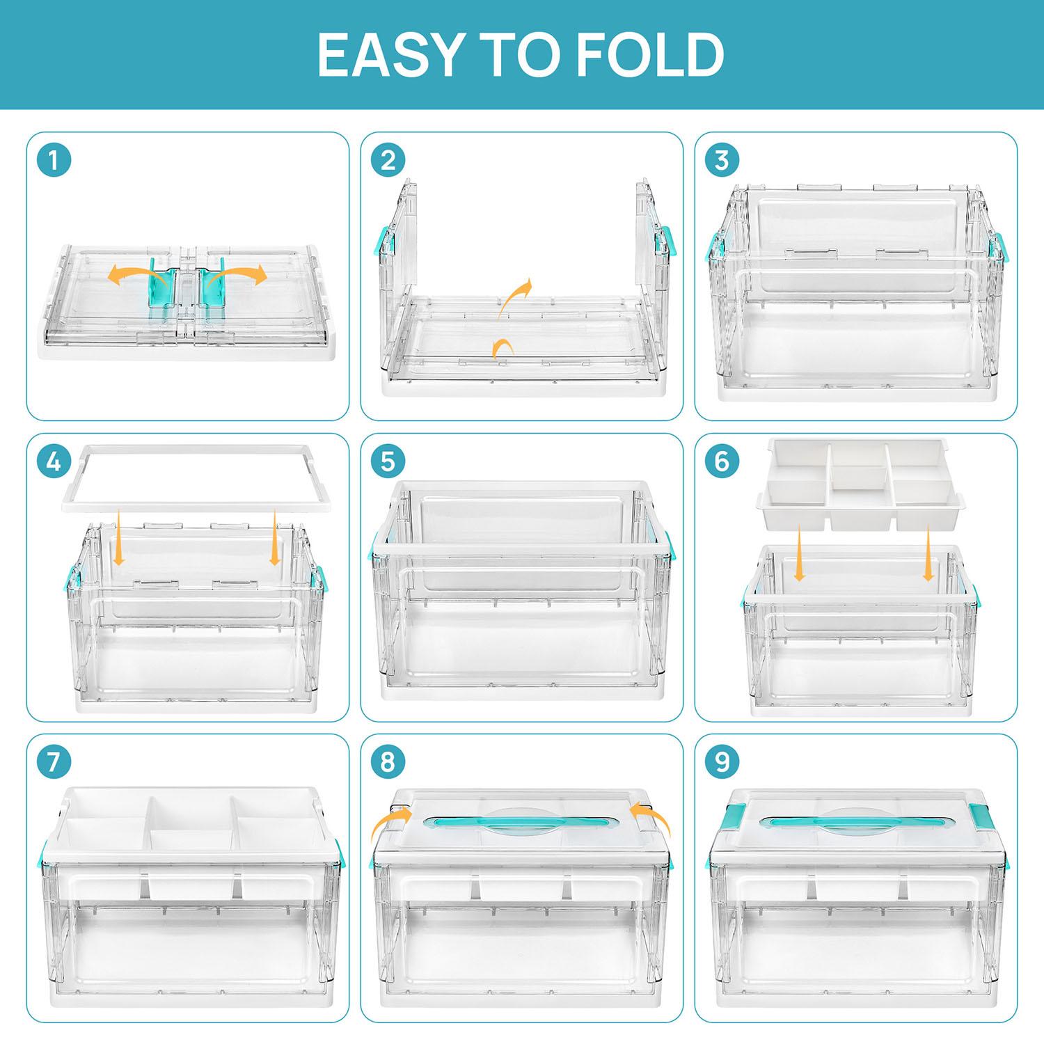 Transparent Plastic Layered Storage Box, Large Capacity with Dividers, Ideal for Crafts, Books, Toys, Home Organization