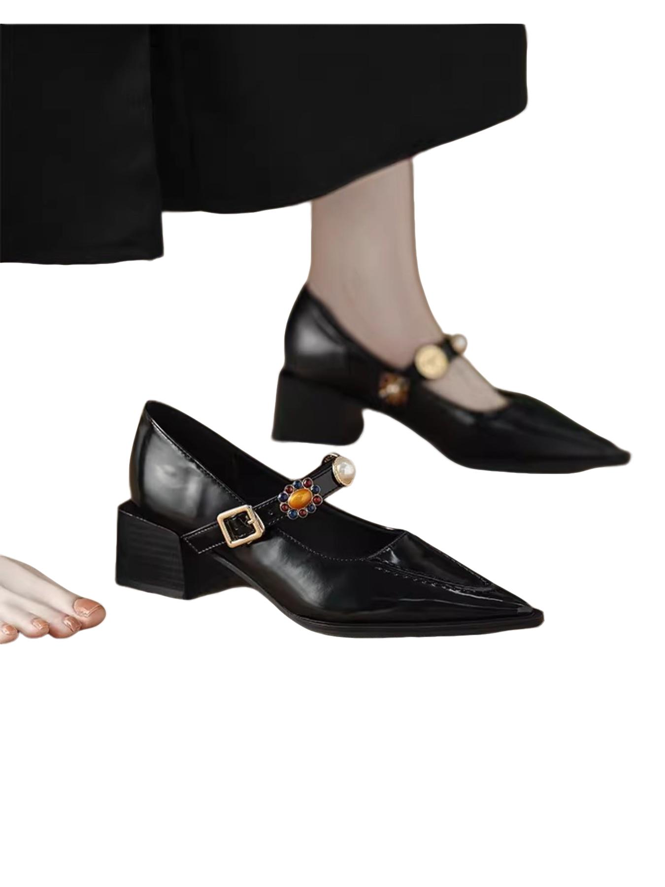 Vintage Square Toe Low Heel Boots, 5cm High Heel Coffee Color, Perfect for Office and Dinner Parties, Fashion Casual Flat Shoes