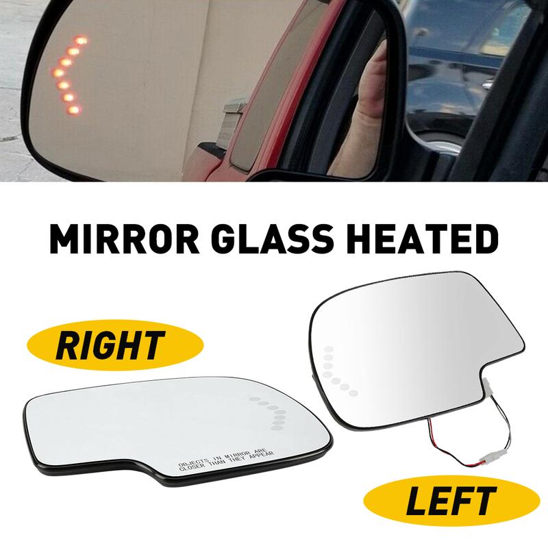 Mirror Glass Heated Turn Signal 7 LED Left LH for Cadillac Chevy GMC Pickup SUV Mirror Glass Heated Turn Signal 7 LED Left LH for Cadillac Chevy GMC Pickup SUV