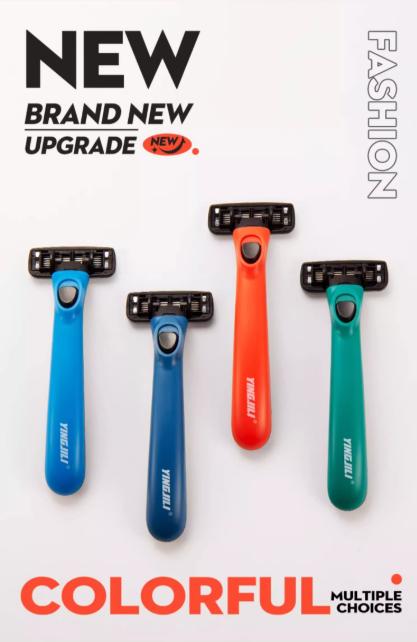 Furious 5-Blade 360° Full Around Lubricating Strip Razor (1 handle + 6 cartridges) Plastic handles