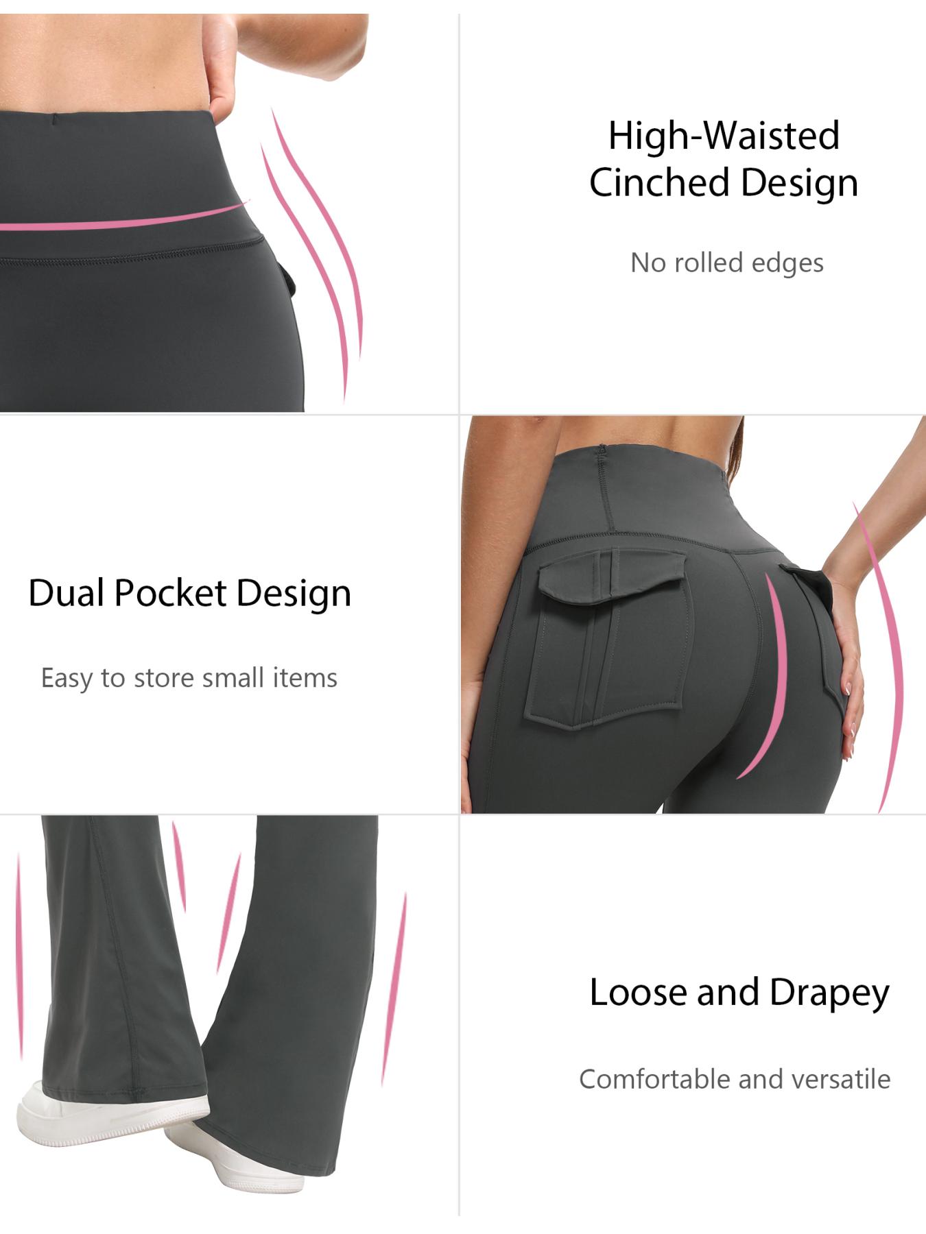 Women's High Waisted Yoga Pants with Pockets - Soft, Stretchy & Breathable Flared Leggings for Workout, Fitness, and Exercise Women's High Waisted Yoga Pants with Pockets - Soft, Stretchy & Breathable Flared Leggings for Workout, Fitness, and Exercise