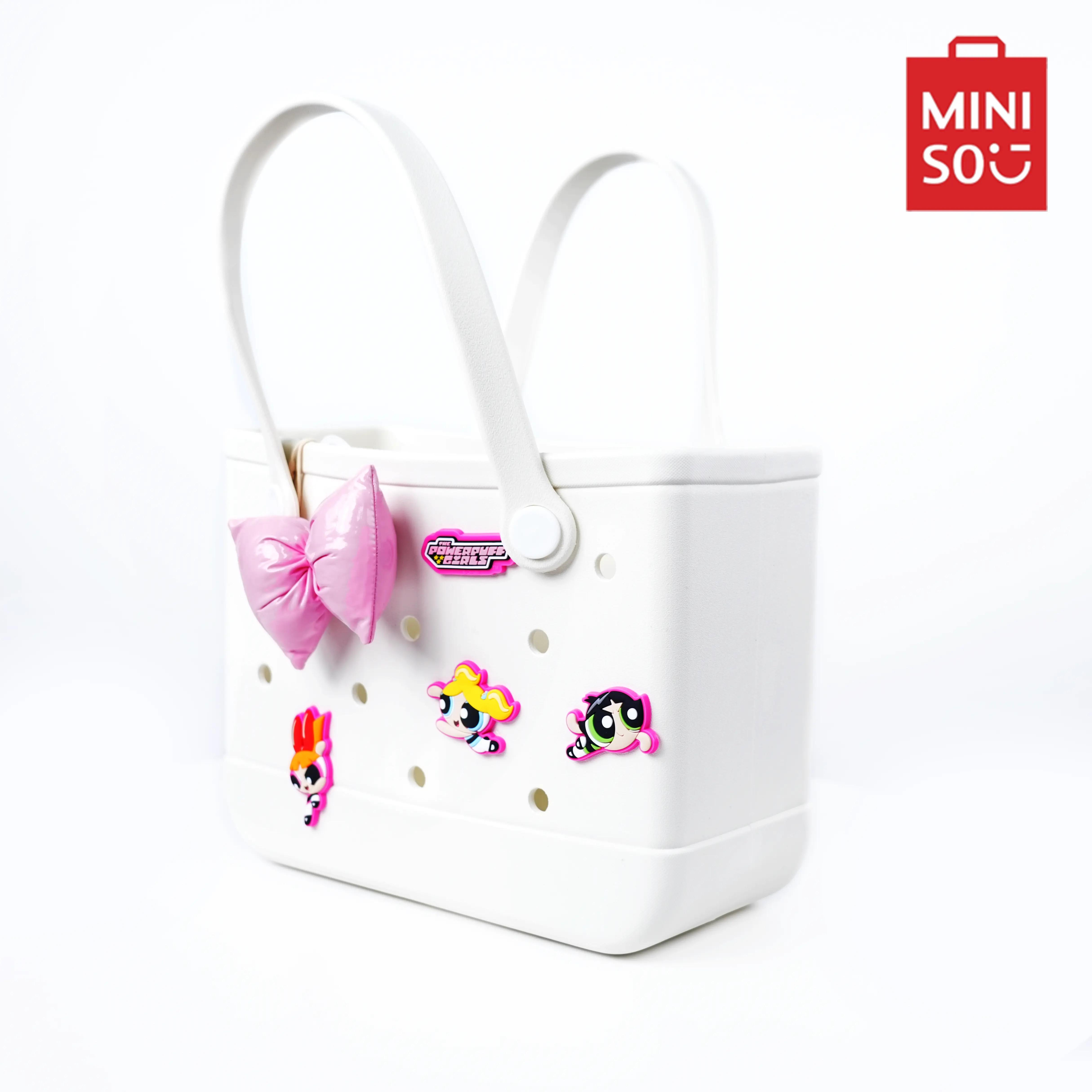 【Easter Gift basket】POWERPUFF GIRLS Easter Egg Hunt Bag with Handle Stylish Tote Bag Easter Gift Basket For Kids Teenagers Outdoor Picnic Party