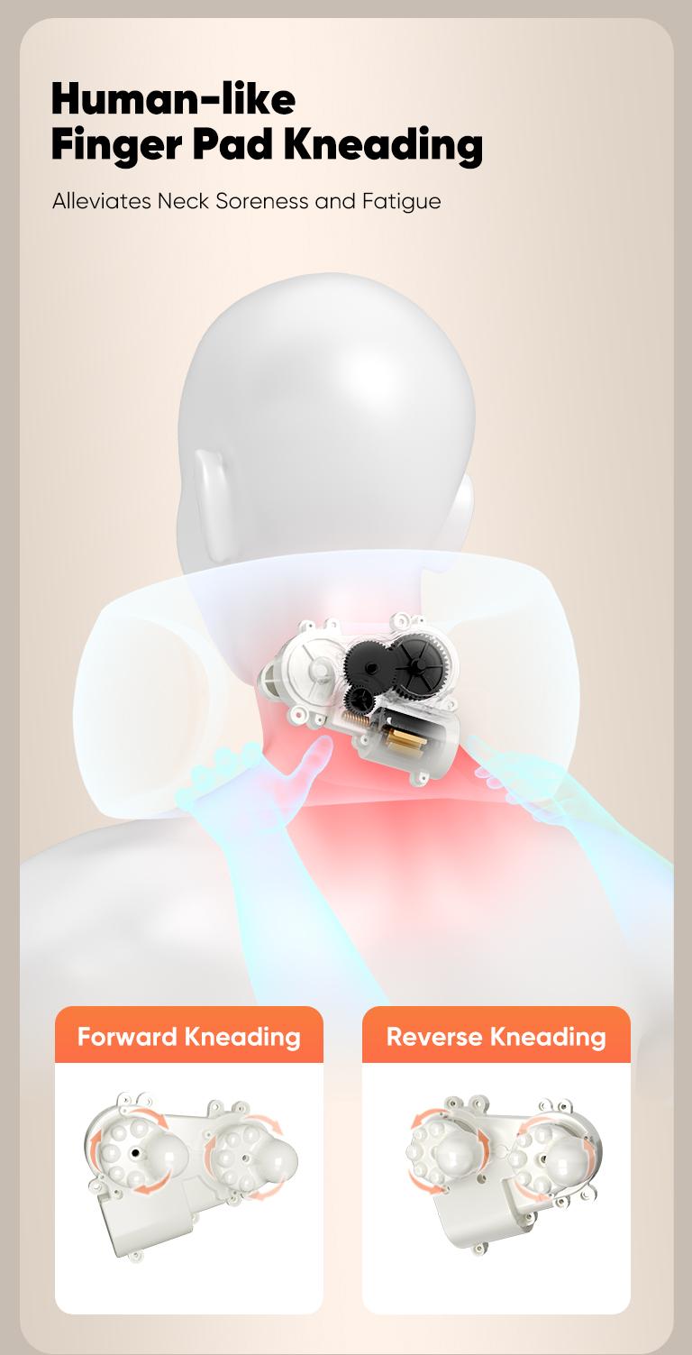 CINCOM U-Shaped Neck Massager Pillow（Midnight Blue） for Cervical Support, with Soothing Heat & Kneading, 360° Memory Foam Support, Cordless, Rechargeable & Portable, Perfect Gift for Black Friday, Thanksgiving, Christmas, Birthdays & More