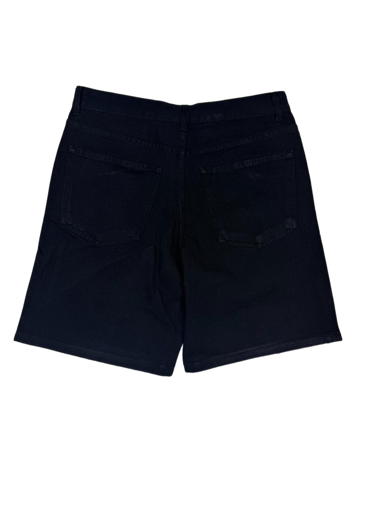 Summer Men's Rhinestone Letter Embellished Loose Fit Straight Leg Denim Shorts, Trendy American High Street Casual Five-Pocket Pants