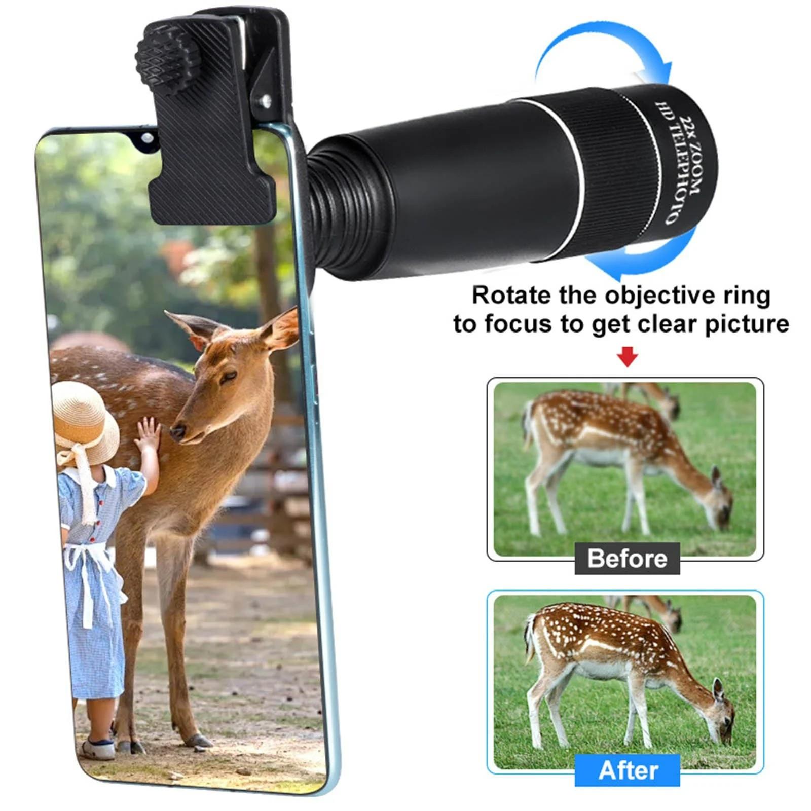 High-Quality 22x Telephoto Phone Lens, Portable Easy Operation, Fmc Multi-Layer Coating, Clear View, Universal for Most Smartphones