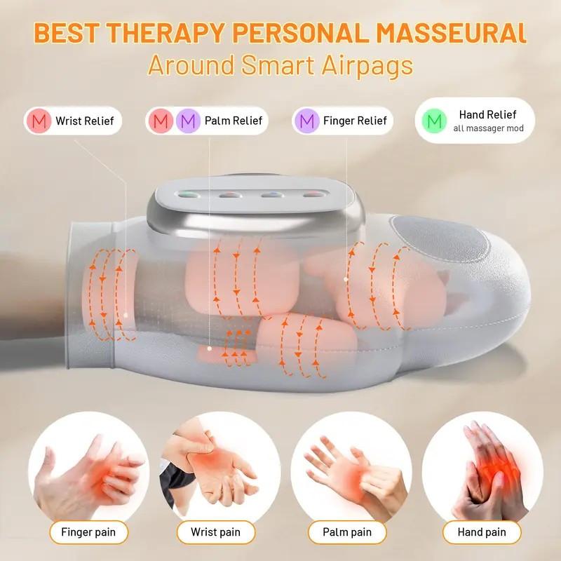 Heat Therapy Hand Massager, Compact, Portable Massagers, Ultimate Relief for Hands, Wrist, Fingers, Arthritis, Carpal Tunnel Syndrome, Ideal Gift for Men and Women