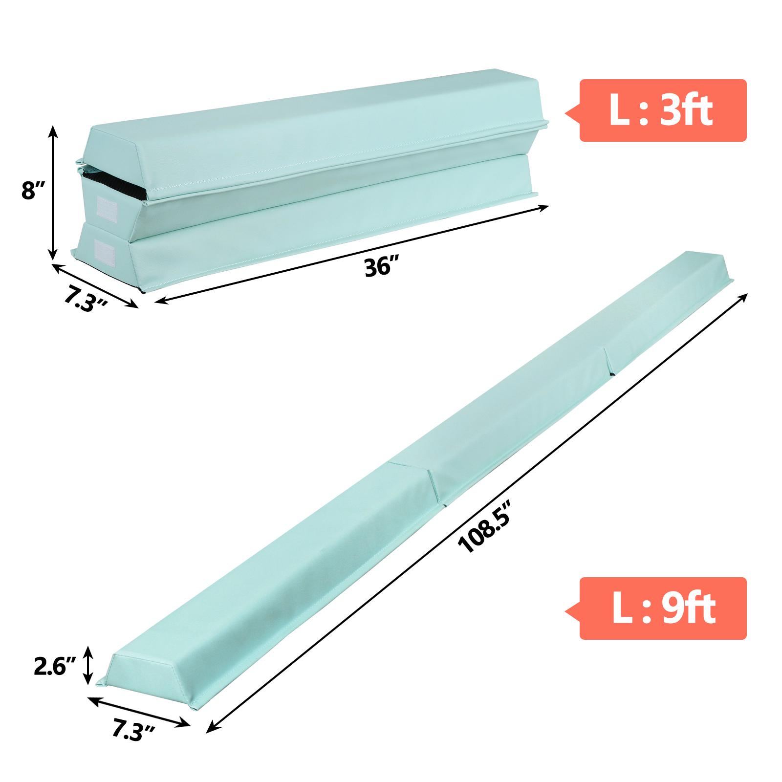 Segawe 9FT / 6FT Floor Balance Beam Kids Folding Gymnastics Beam Anti-Slip Bottom for Beginners Home Training