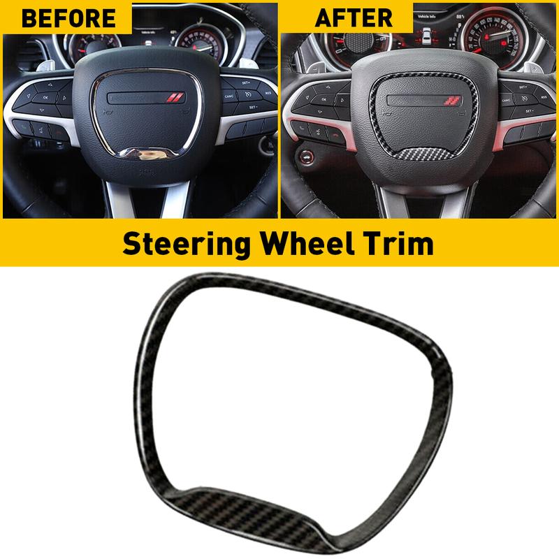 AUXITO For 2014-2021 Dodge Durango Jeep Grand Cherokee SRT8 Steering Wheel Trim Fit