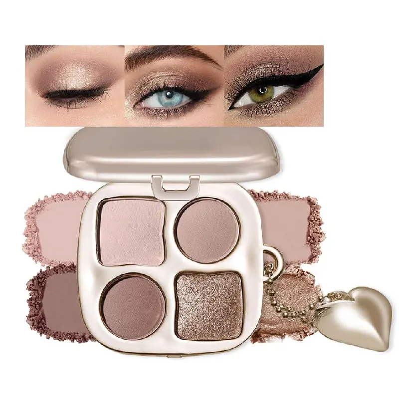 Cool-Toned Matte Neutral Nude Eyeshadow Palettes Eye Makeup With Mirror – High Pigment Long-Lasting Eye Shadow Palette For Older Women, Soft Nude Makeup Mini Eyeshadow Palette, 01#