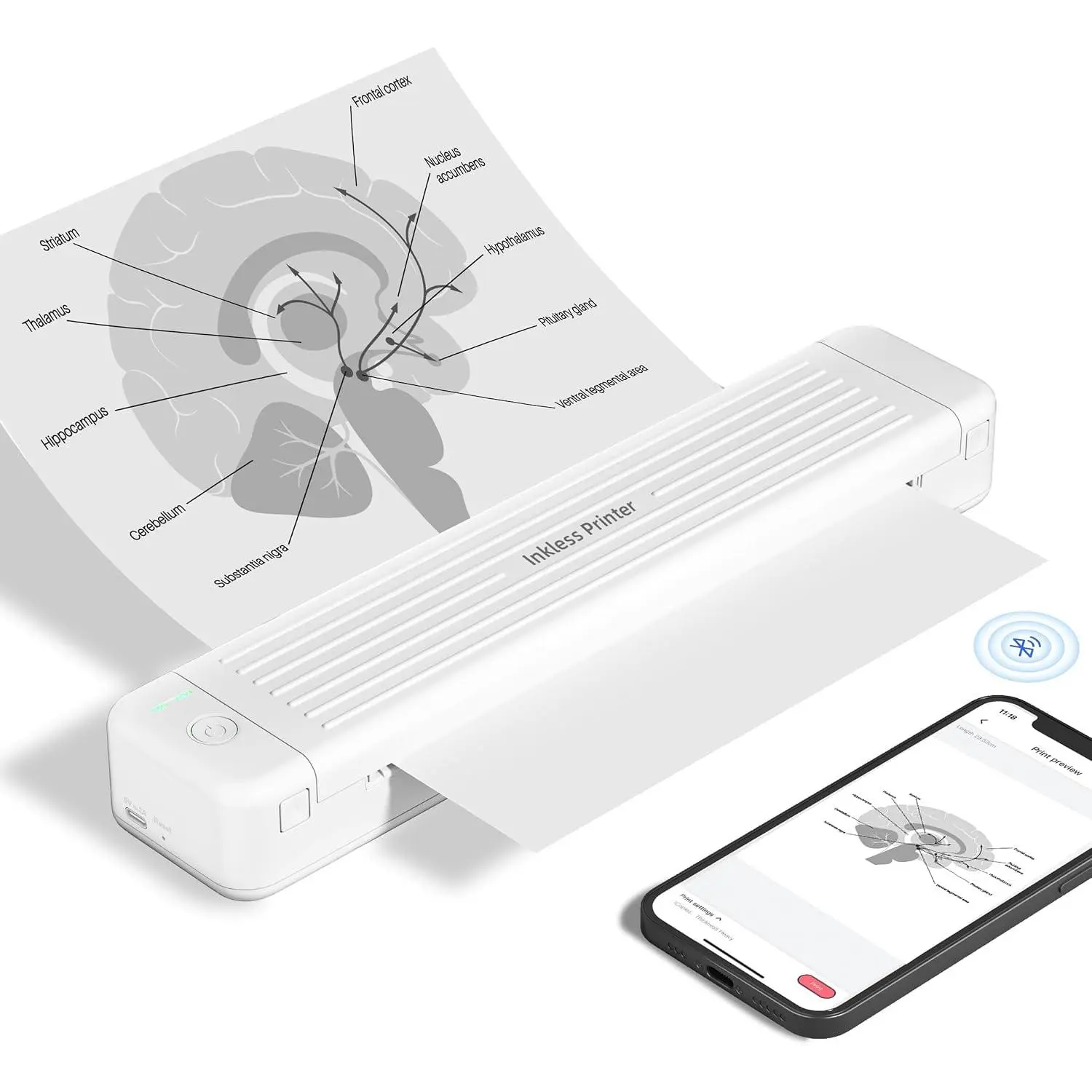 Portable Printers  for Travel, P831 Inkless portable Printer