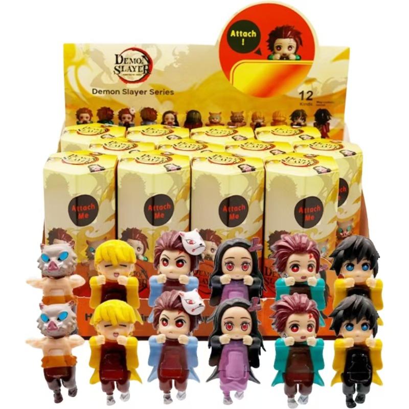 New 12-piece set Sonneess Angel Anime Demon Slayer Blind Box Handmade Anime Cartoon Doll Car Desktop Computer Screen Ornaments