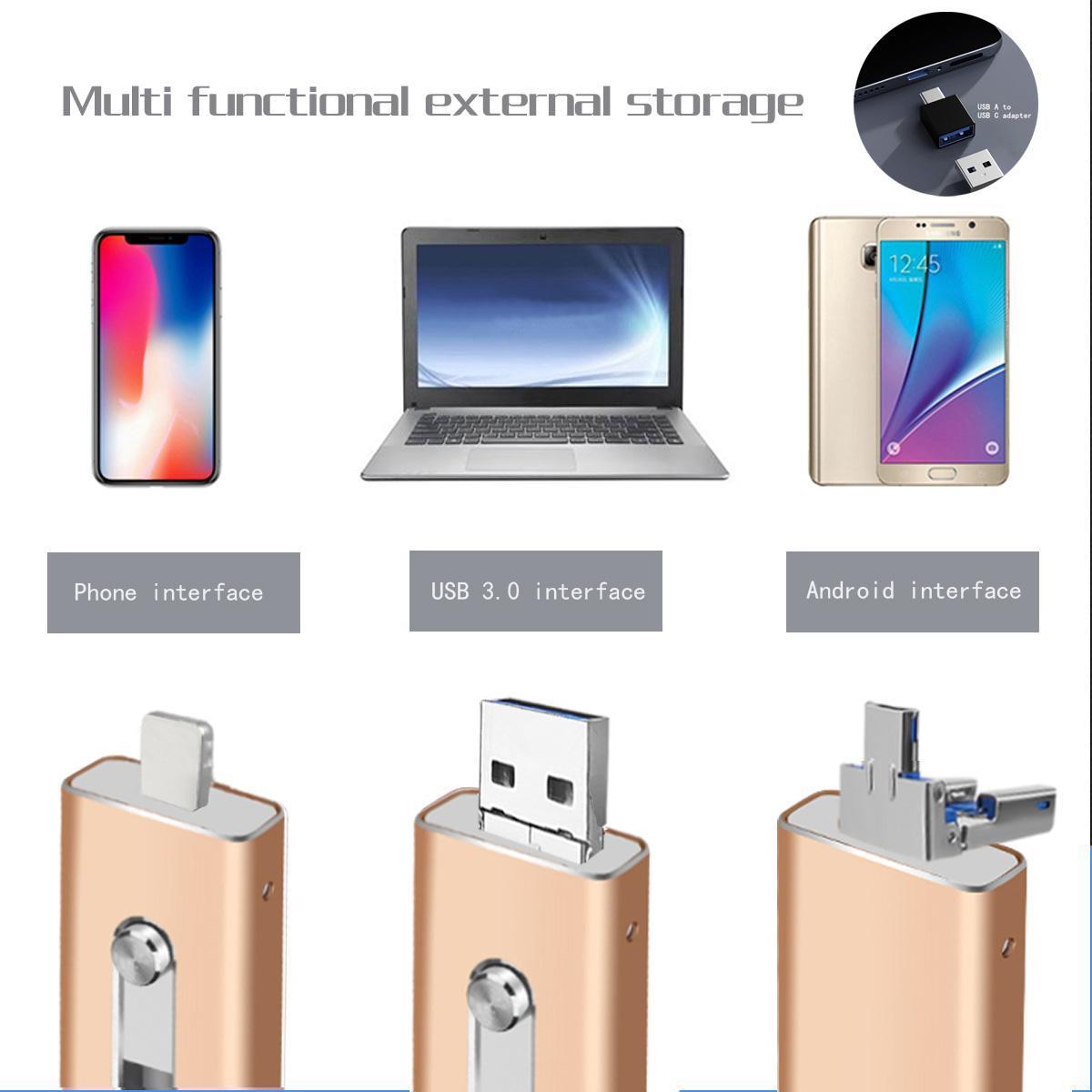 1TB USB Flash Drive for iPhone Photo Stick, Memory Stick Portable External Storage Thumb Drive, Supports USB-C, Compatible with iPhone17/16/15 Android & MAC Computers