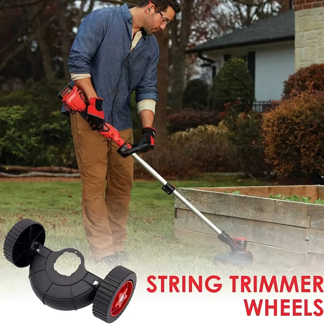 6-Piece Lawn Mower Trimmer Accessories Set, Plastic Blade, Cordless Trimmer Knife, Grass Line Helper, Universal Support Wheel