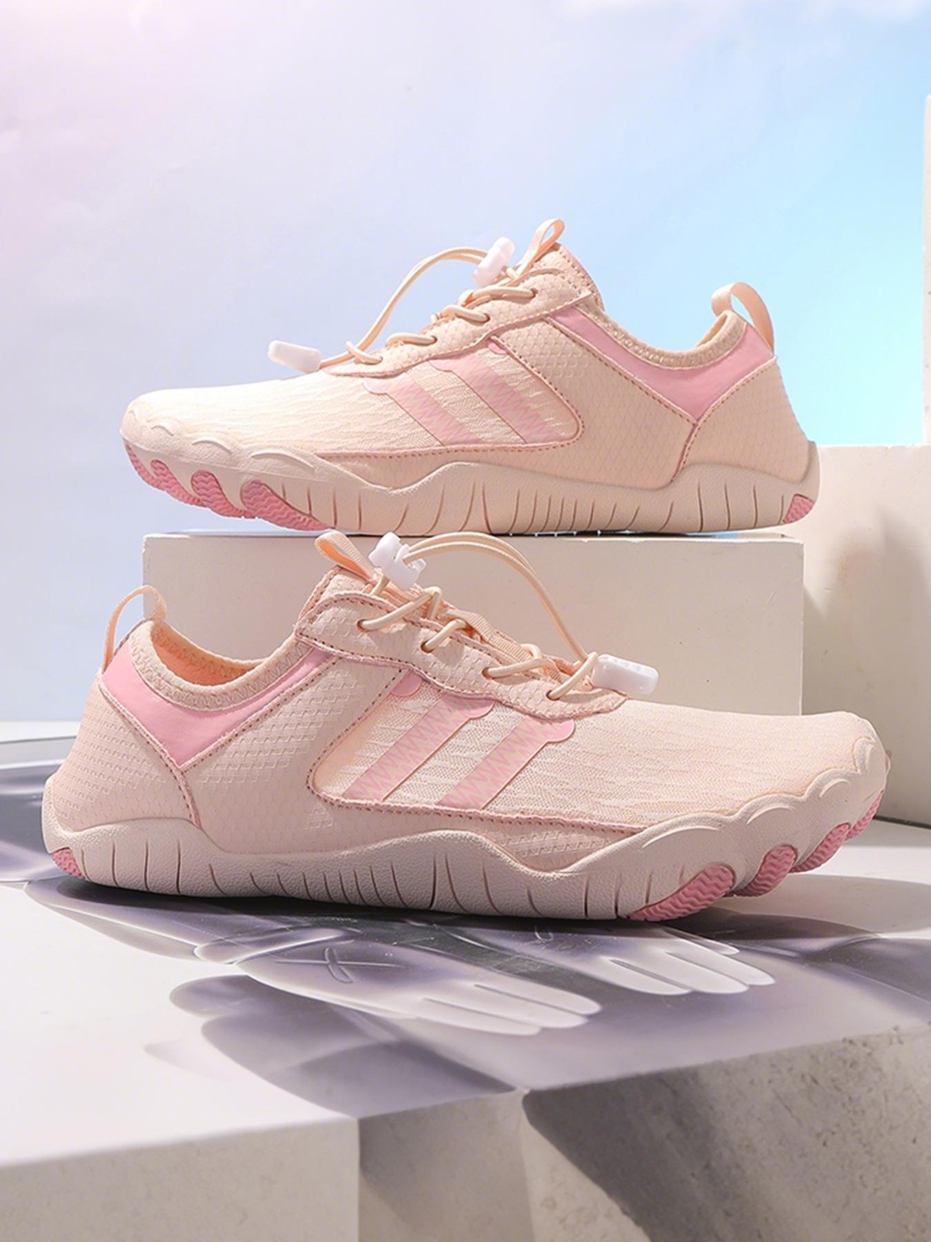 Unisex Lightweight Anti-Slip Hiking Shoes, Comfortable Casual Water Shoes for Summer River Exploration, Sporty PU Leather Print Sneakers