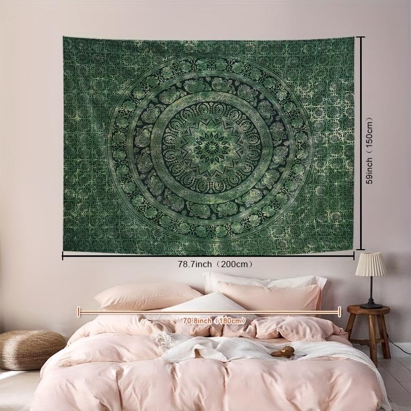 1Pc Bohemian Mandala Printed Tapestry, Boho Floral Design, Polyester Tapestry, Tapestry Wall Mural, Wall Hanging Living Room Bedroom Office, Home Decoration Room Decoration Party Decoration, with Free Installation Package