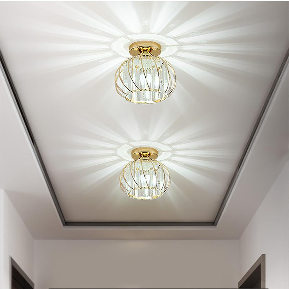 Faux Crystal Ceiling Light, Modern Ceiling Light without Bulb, Semi Embedded Ceiling Light, Suitable for Corridor Entrance Kitchen, Ceiling Light Fixture