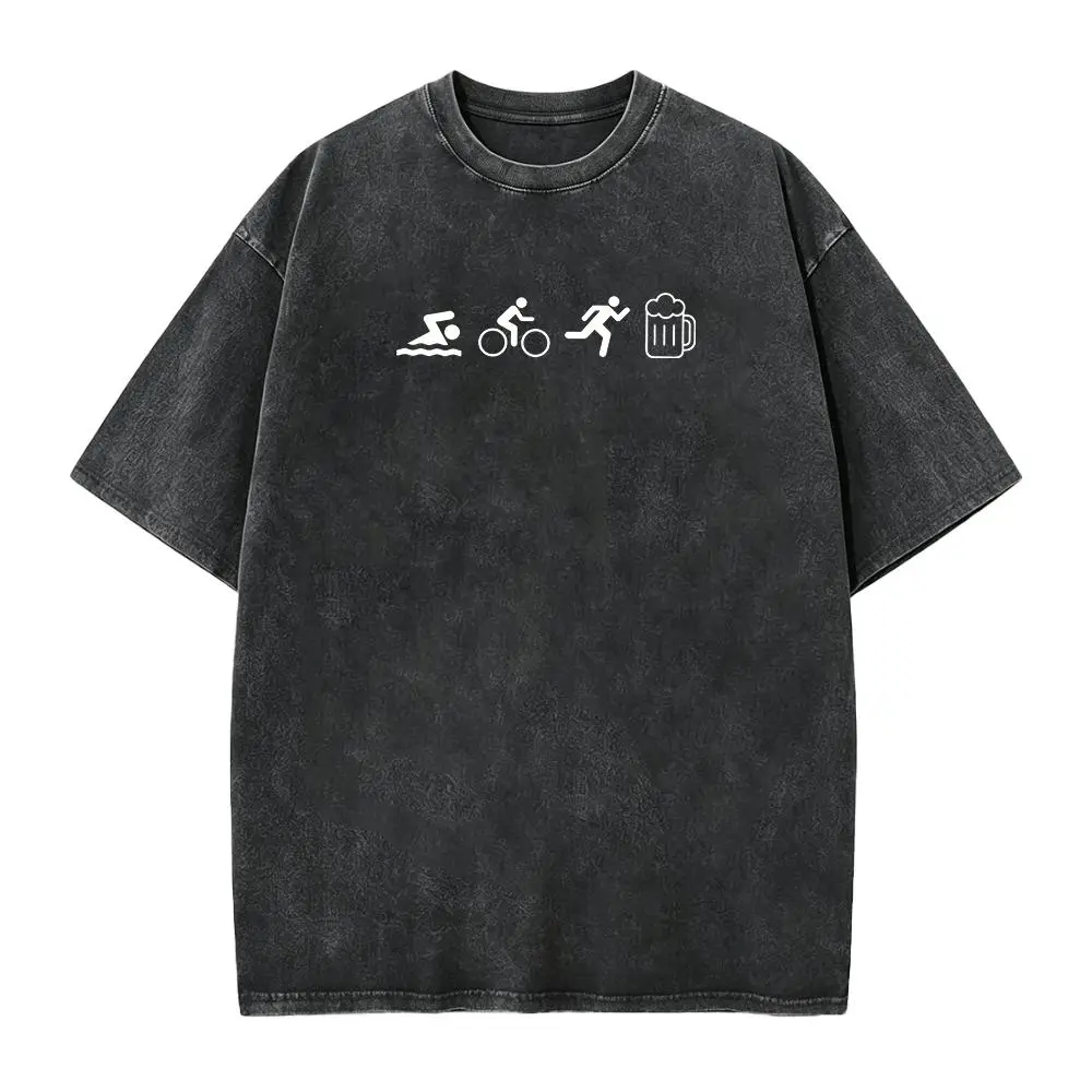 Triathlon Shirt - Swim Bike Run And Beer Tee - Funny Triathlon TShirt - Sports Lover - Beer Lover - Sarcastic Triathlon Tee - Swimming