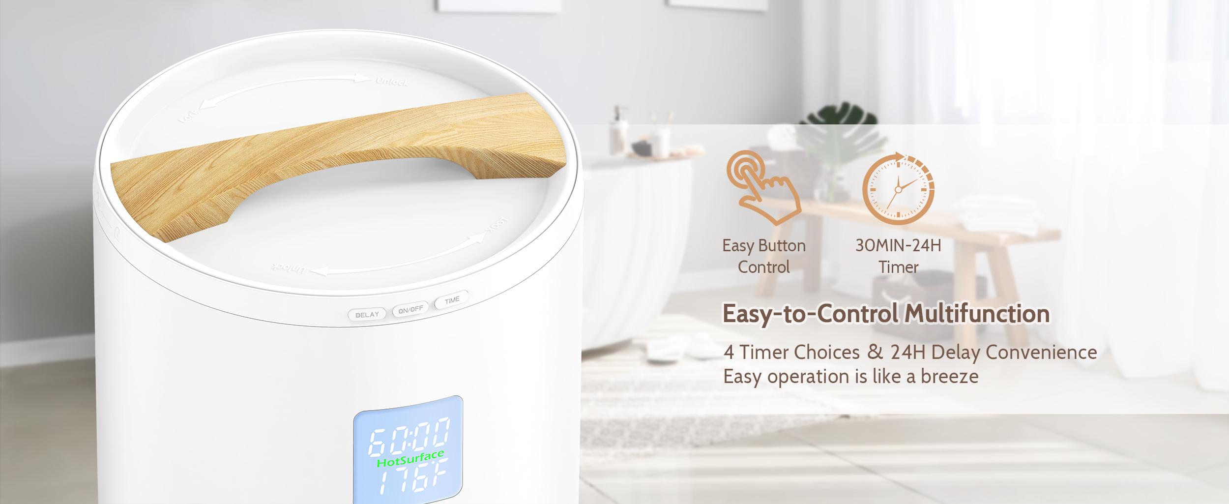 Keenray Towel Warmer for Bathroom, Luxury Towel Warmer Bucket with Timer, LED Display for Time and Temperature, Delay Time Up to 24 Hours, Child Lock, Hot Towel Heater, Gifts for Mom,Dad,Him,Her, Grey