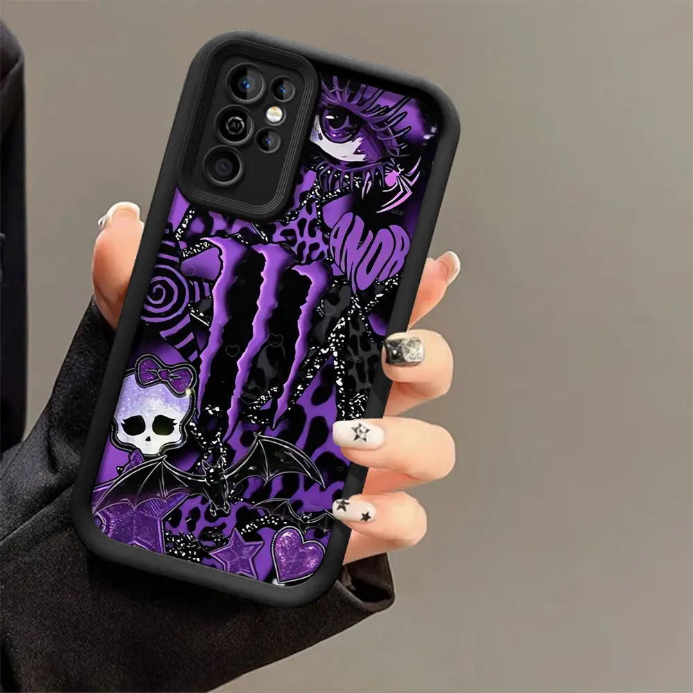 Viral M.ons.ter neon claw scratch leopard Purple print phone case for Samsung galaxy S26/S25/S23/S24/S22/S21/NOTE20/PLUS/ULTRA/FE/A54/A53/A52/A36/A35/A34/A33/A17/A16/A15/A14/A13,soft shockproof protective Shell Protection Protection punk style cover