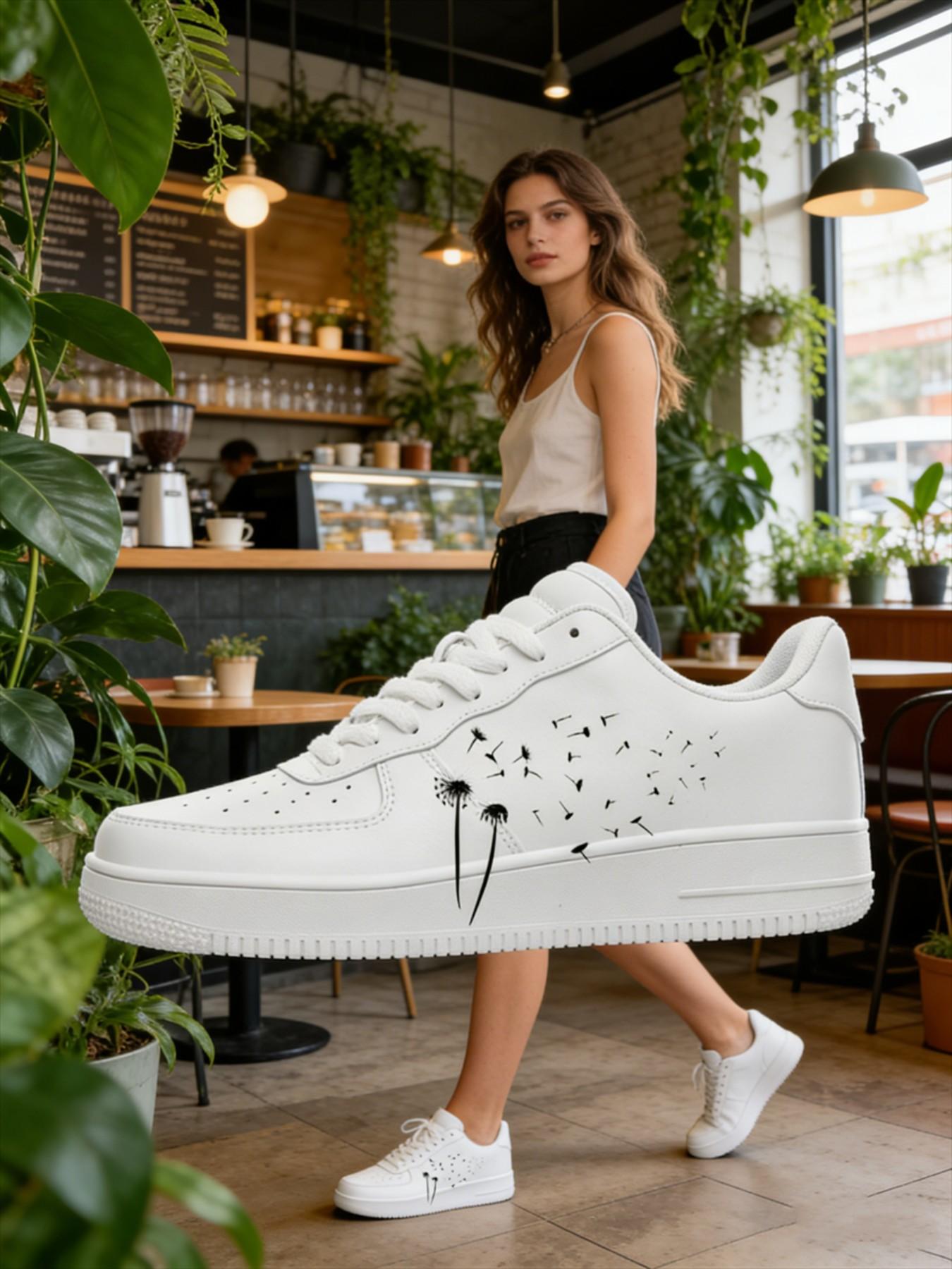 Customizable Letter Design Sneakers, Style Visible Foot Small Casual Shoes, Unique Personalized Footwear for Everyday Wear