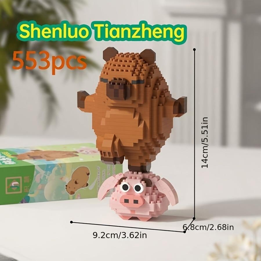 Capybara Building Blocks Toy Kit, Creative Animal Building Blocks Model, Relaxing Creative Assembly Toy for Birthday and Holiday Gifts