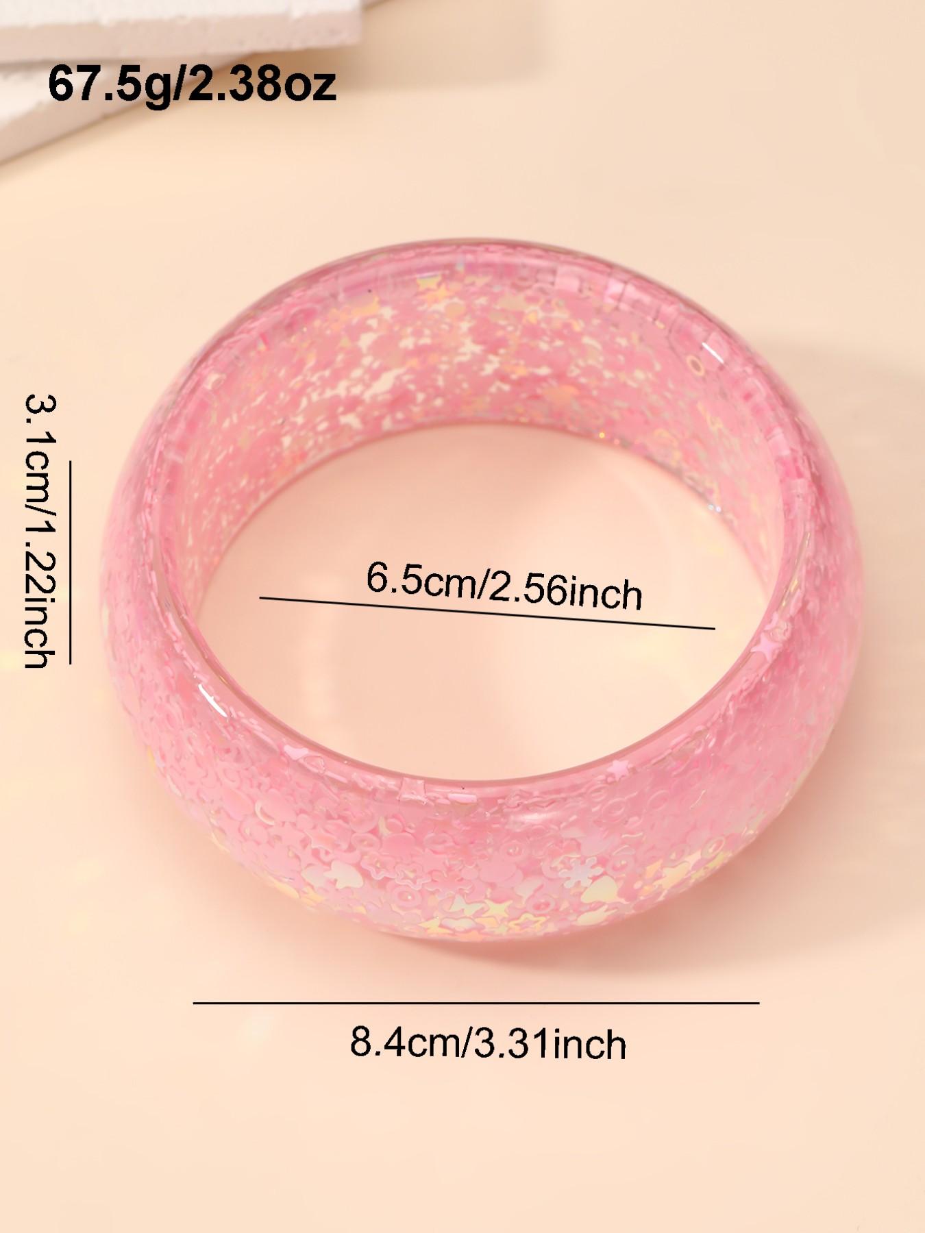 6-Piece Gradient Resin Stackable Bracelets, Summer Vibes, Perfect for Crop Top, Trendy Layered Jewelry Set, Bracelet Sets
