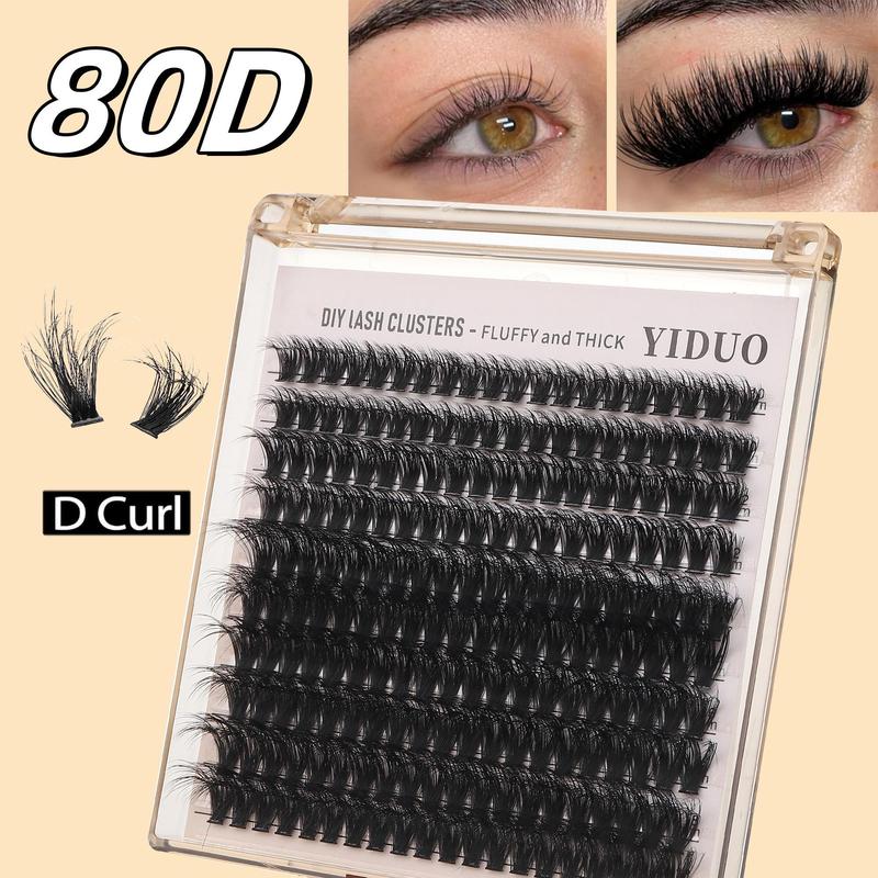 Volume Thick Lash Clusters, Fluffy Lash Clusters, 200pcs/box 10-18mm Mixed Length D Cur Lash Clusters, Wispy Individual Eyelash Extensions Clusters, DIY Volume Lash for Beginners