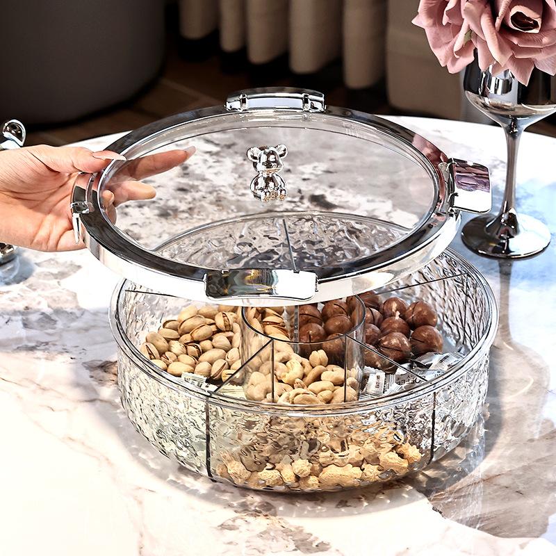 A Best Snack tray , Luxury Home Use, Living Room Coffee Table Snack Organizer, Snack Containers, Candy Nut Storage Box, Space-Saving Solution