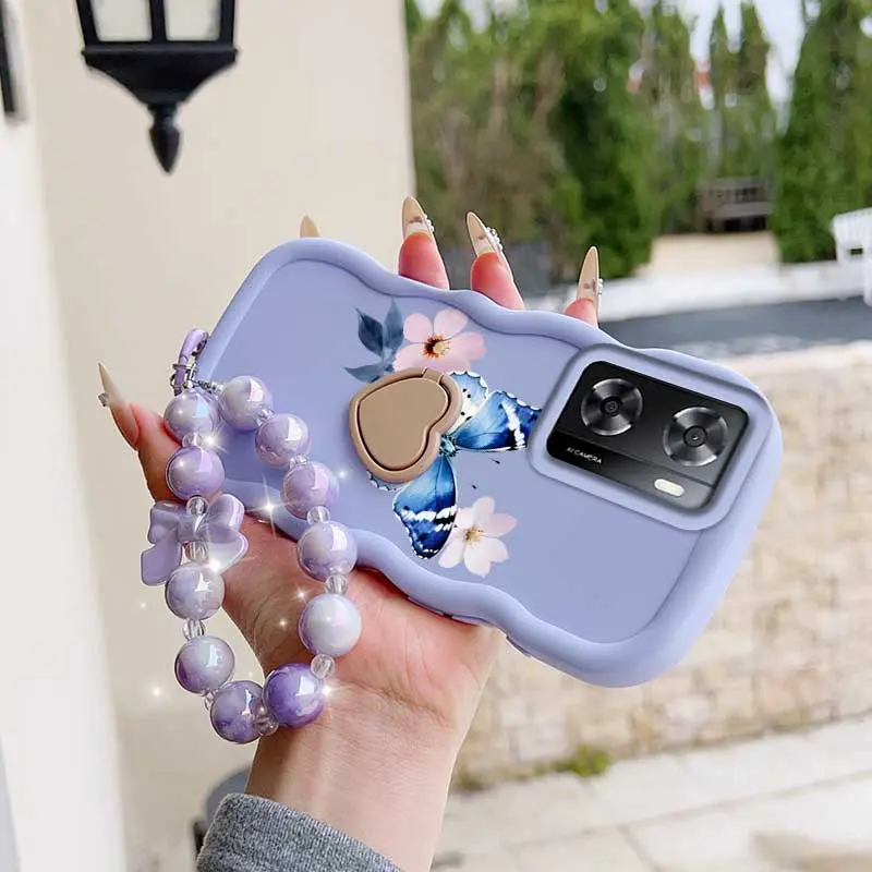 Durable For OnePlus Nord N20 SE/Nord 4/Nord CE4/Nord N300/Nord N30 SE/Nord CE 5G/Nord CE4 Lite/Nord N20 5G Cover Comfortable feel 3pcs( Beautiful butterfly  phone Case+Lanyard+Stand) Phone Case Suitable For OnePlus Nord 4 Featuring