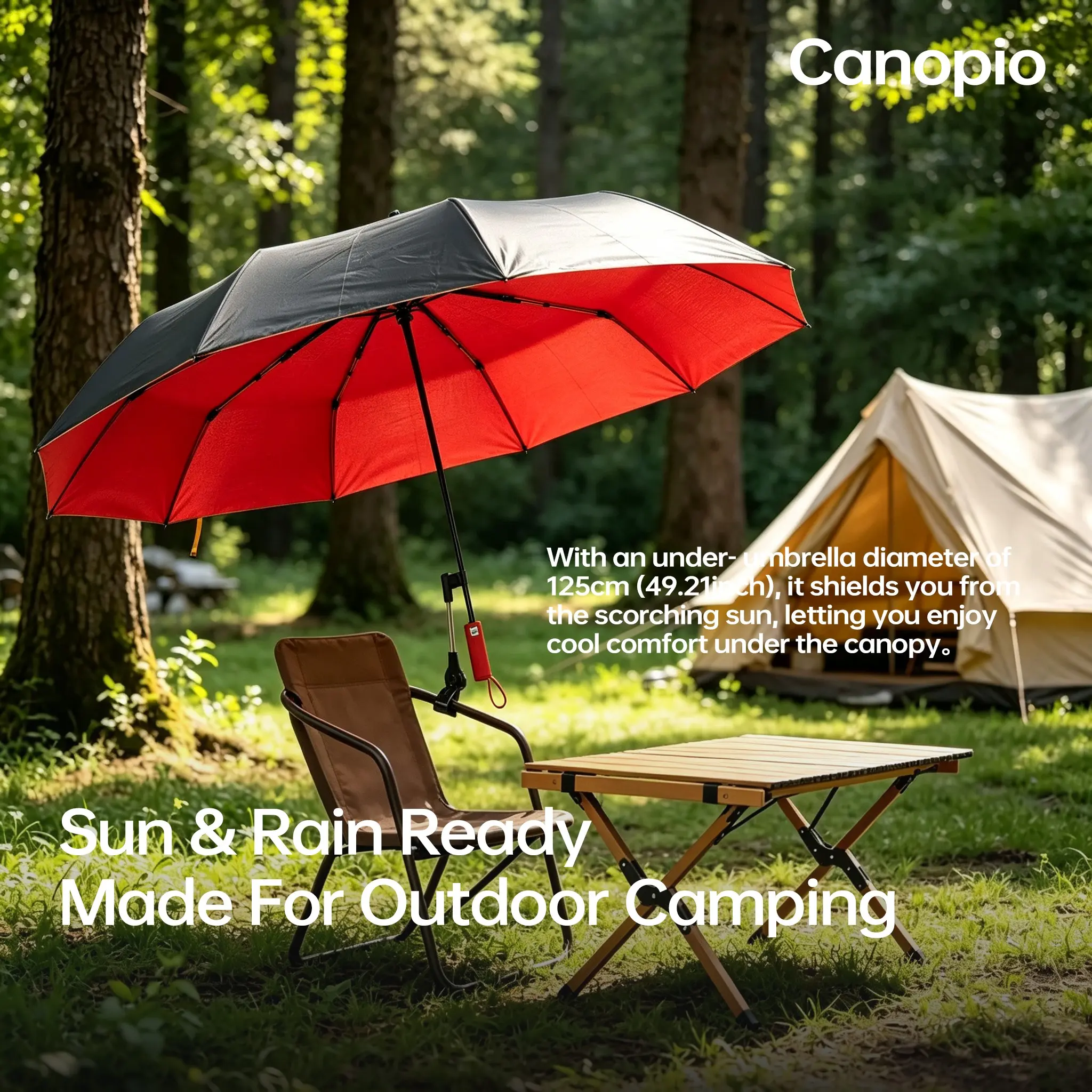 Upgrade Long Handle Umbrella, 10 Spokes, Dual Frame, 125cm Diameter, Sunshade Umbrella, UV Protection, Suitable for 3-4 People, Colored Handle