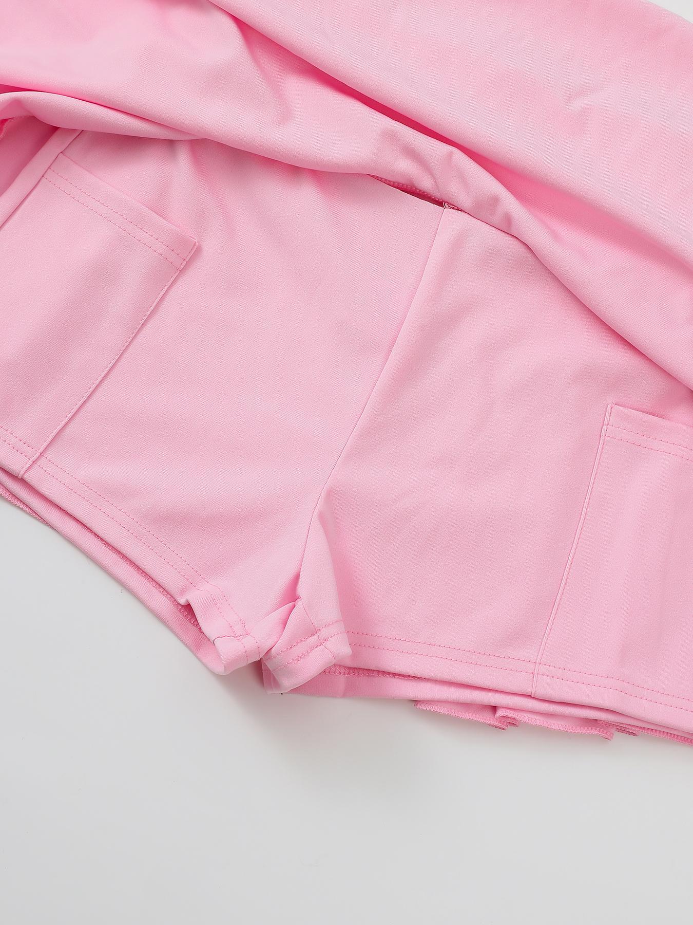 Women's Plus Size Outdoor Sport High Waist Stretch Golf Tennis Skirt, Comfortable Pleated Short Skirt with Liner and Pockets for All Seasons, Athletic Skort