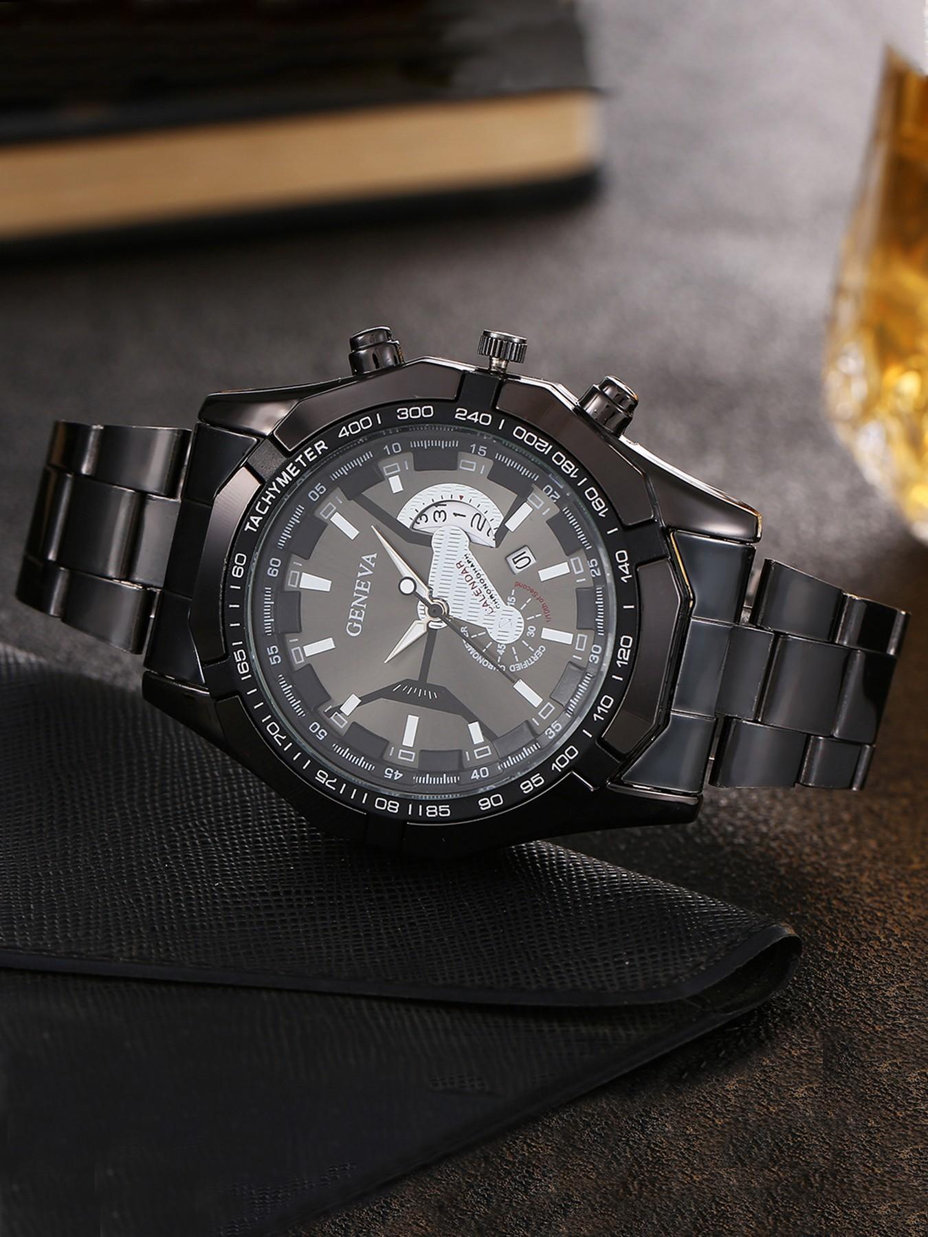 Men's Business Wrist Watch, Alloy Case & Strap Watches For Men, Quartz Analog Wristwatch, Battery-Powered, Ideal for Daily Wear & Gifts, Watch Men