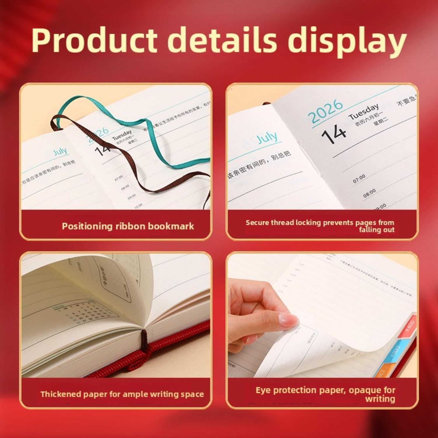 2026 New Schedule Book, Plan Book, Daily Planner, Productivity Planner, Weekly Planner, A5 Size, 5.7 Inches X 8.3 Inches, Efficiency Handbook, Belted Planner, Travel Notebook, Calendar