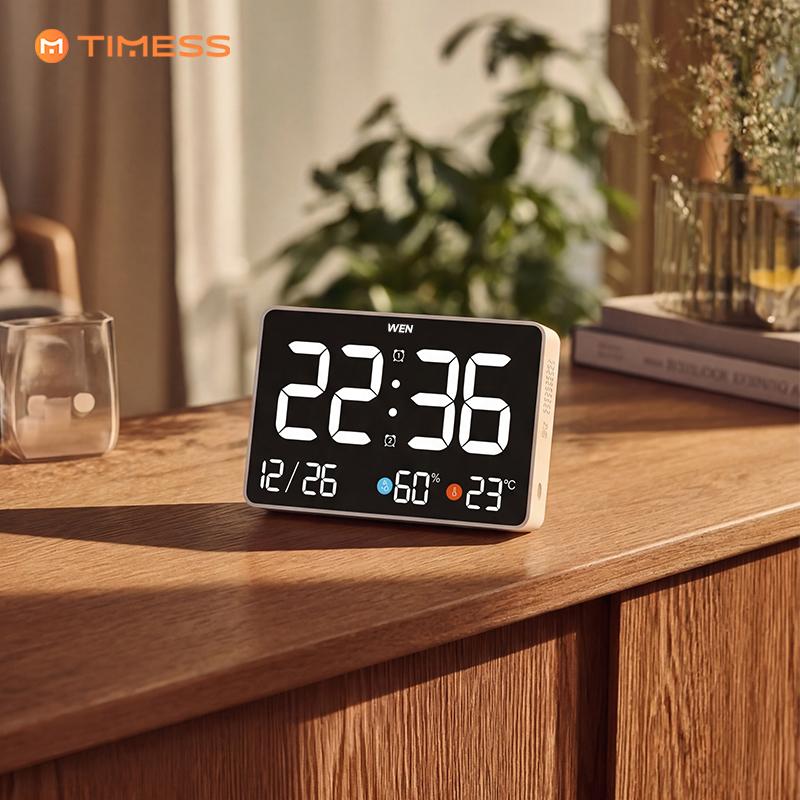 TIMESS New Multifunctional LED Alarm Clock, 11-Inch Large Digital Screen with Big Numbers, Temperature & Humidity Display, Date Reminder, Timer Function, 3-Level Backlight, USB Powered, For Bedroom, Living Room, Office, Mother's Day Gift summervibes