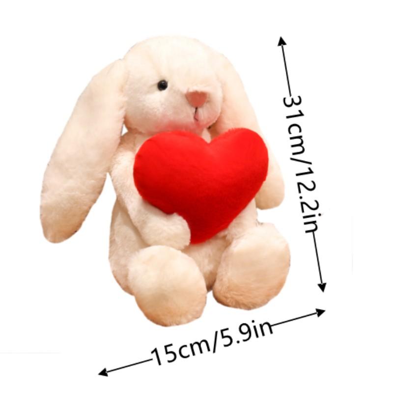 31cm Valentine's Day Bonnie Rabbit Plush Toy, Holding Heart Rose Cake, Soft Handfeel, Perfect Gift for Girlfriend, Easter and Proposal 31cm Valentine's Day Bonnie Rabbit Plush Toy, Holding Heart Rose Cake, Soft Handfeel, Perfect Gift for Girlfriend, Easter and Proposal