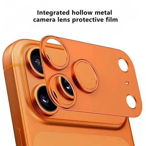 Aluminum Alloy Screen Protector for iPhone 18 Pro Max 17 Pro Max, High-Quality Integrated Hollow Metal Lens Film with Perforations, Durable Shockproof TPU Phone Accessory, Anti-Fall Explosion-Proof Scratch-Resistant