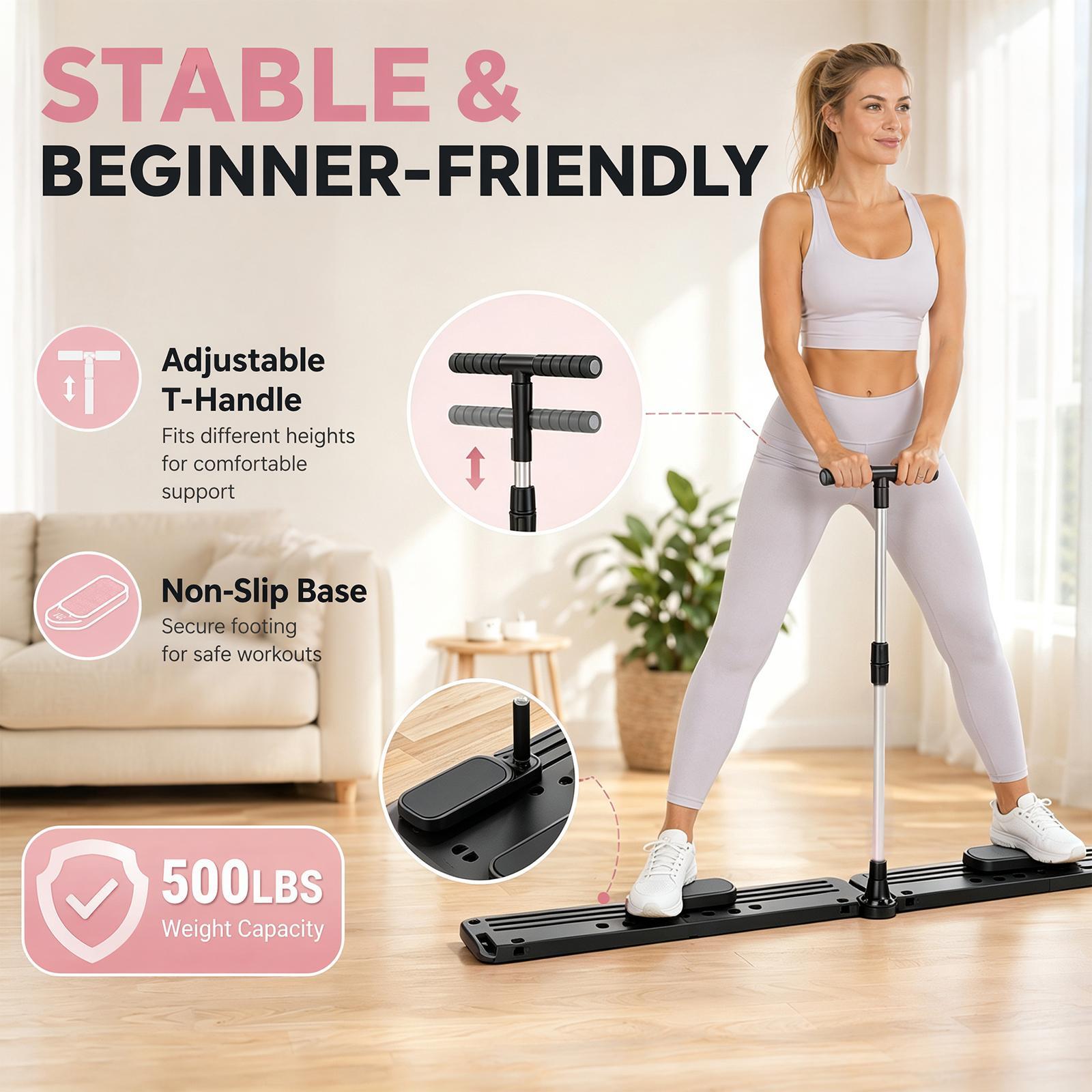 Multi functional home pilates workout tool 4 in 1 ab exercise board pilates board pilates reformer foldable lightweight core training gym fitness equipment